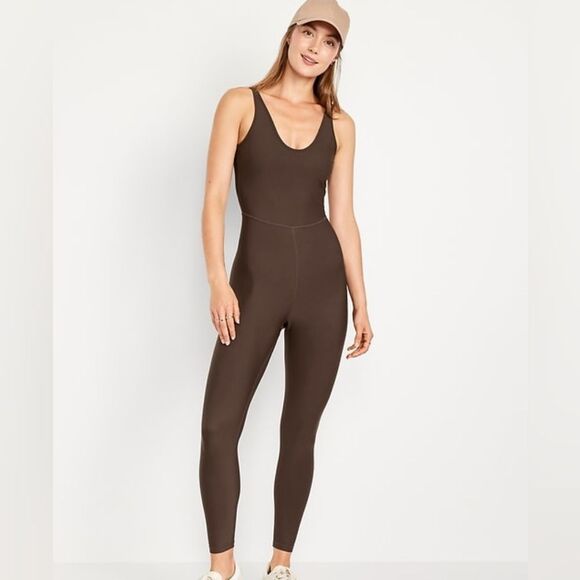 Old Navy Brown Powersoft Go Dry Sleeveless Jumpsuit Size XL Tall - Picture 1 of 8